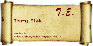 Thury Elek névjegykártya
