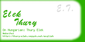 elek thury business card